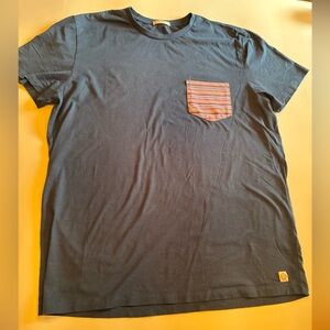 Blue T-Shirt with Striped Pocket Marine Layer size large
